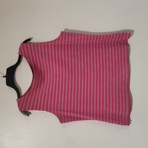 Women's Karen Scott sleeveless tank top with black & white stripes